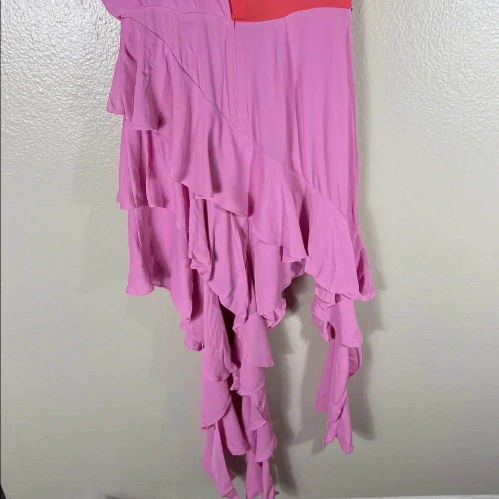 L’academie by Marianna Zita Midi Dress in Purple & Coral
